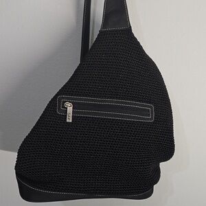 The Sak bag women's one size black crocheted hobo shoulder bag vintage style